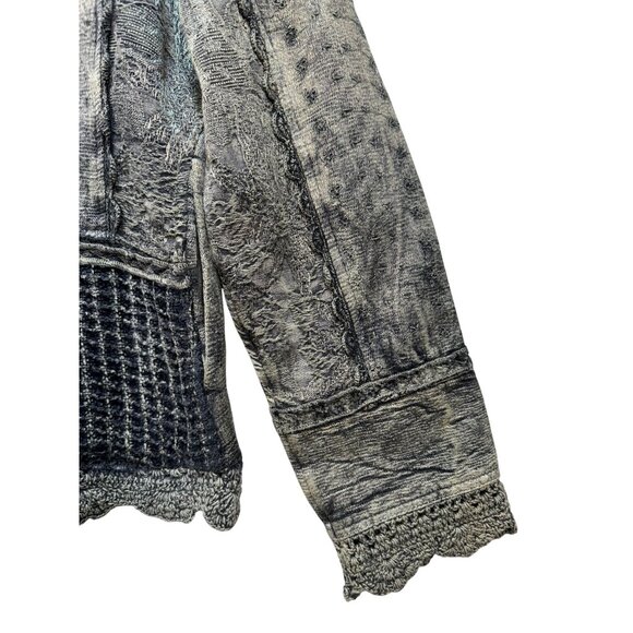 Urban Tribe Womens Textured Button-Up Jacket M Intricate Detailing & Scalloped - Picture 14 of 15